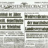 Zeitungsartikel im Völkischen Beobachter zum Verbot der SPD