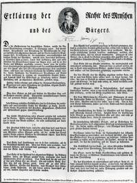 Erklärung der Menschen- und Bürgerrechte in deutscher Sprache